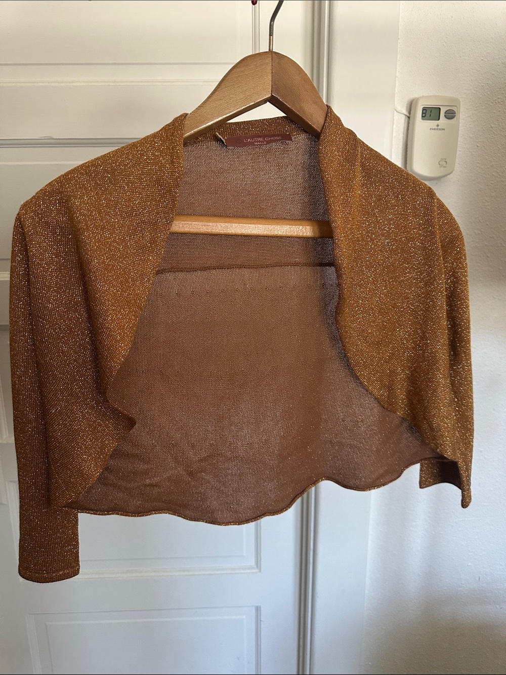 Crocheted Metallic Copper Bolero Shrug by L’autre chose maille